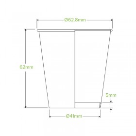 4oz Single Wall Bio Coffee Cup Leaf White  2000 pcs