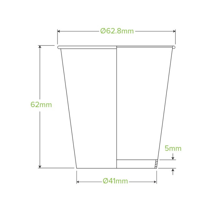 4oz Single Wall Bio Coffee Cup Leaf White  2000 pcs