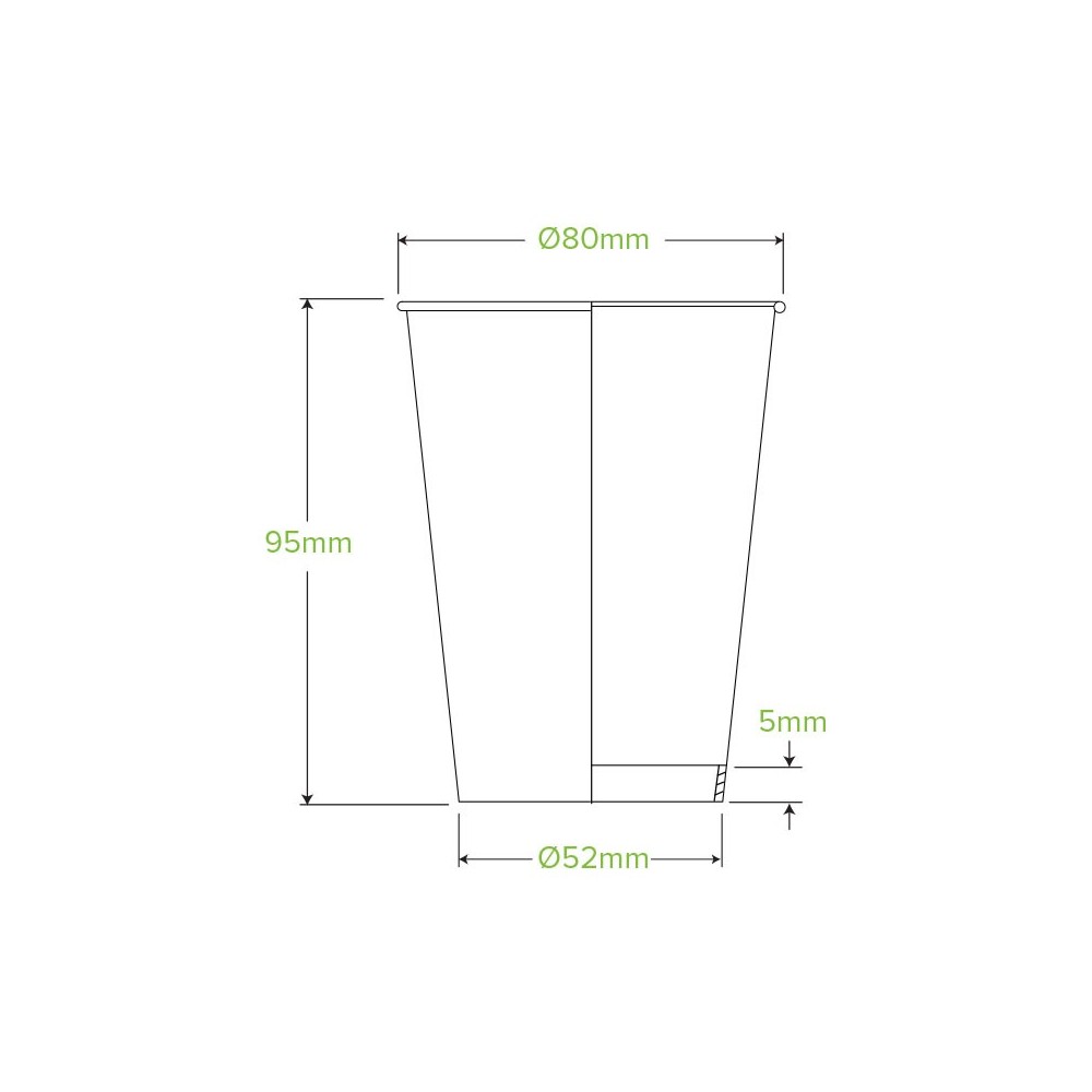 8oz Single Wall Bio Coffee Cup White 1000 pcs