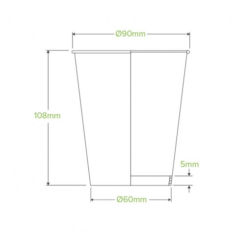 12oz Single Wall Bio Coffee Cup Leaf White 1000 pcs