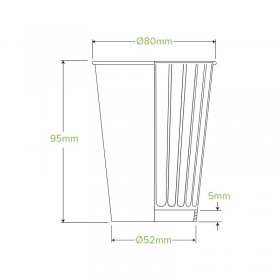 8oz Double Wall Bio Coffee Cup Leaf Kraft  1000 pcs