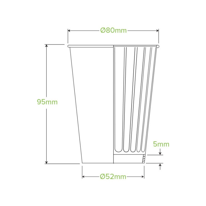 8oz Double Wall Bio Coffee Cup Leaf Kraft  1000 pcs
