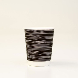 8oz DW Coffee Cup 1000pc- Black Swirl Print