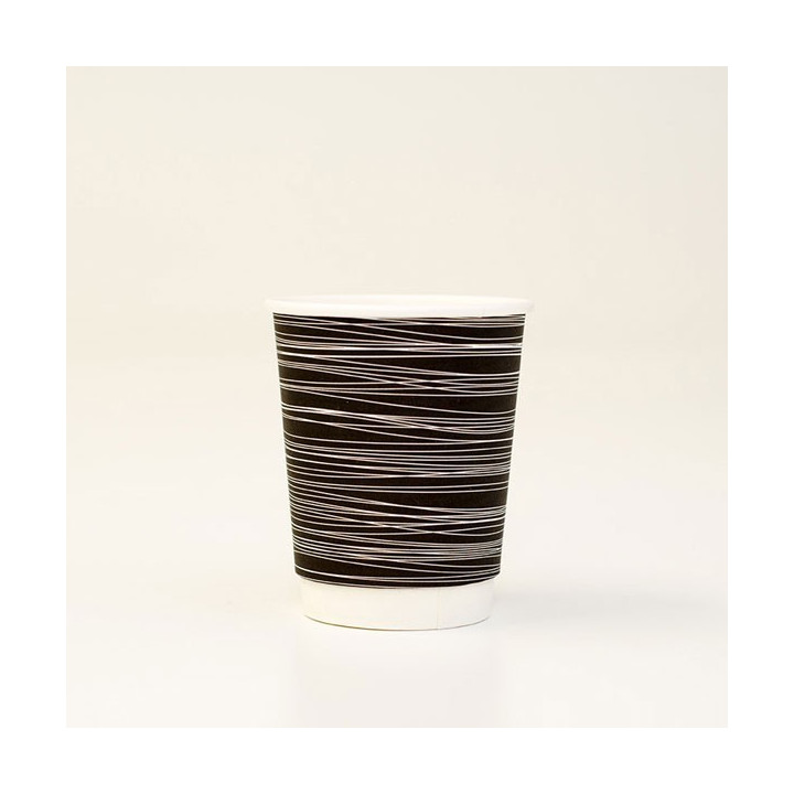 8oz DW Coffee Cup 1000pc- Black Swirl Print