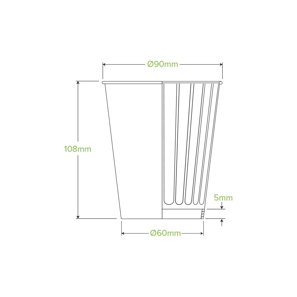 12oz Double Wall Bio Coffee Cup Leaf White 1000 pcs