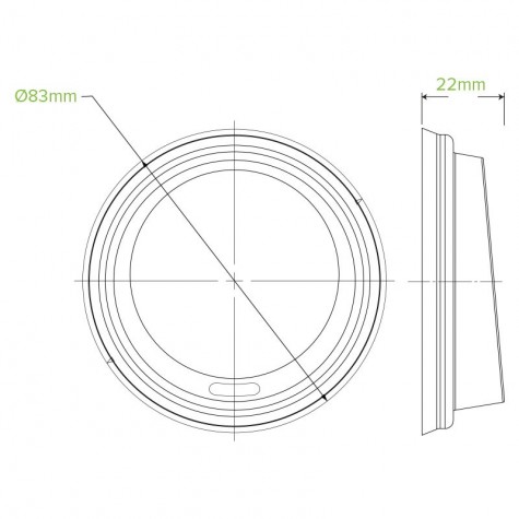 Lid for 6 8 10 & 12oz (80mm) BioPak Cup PLA 1000 pcs