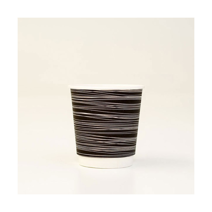 8oz DW Coffee Cup 1000pc- Black Swirl One Lid Fits All