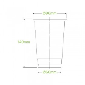 600ml Clear Bioplastic Cup  1000 pcs