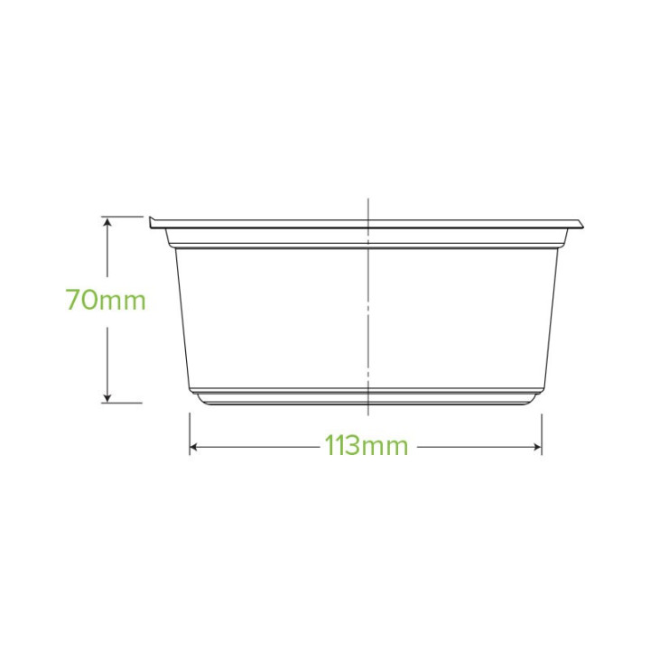 700ml Clear Bioplastic Wide Salad Bowl - 143mm  600 pcs