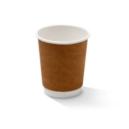 8oz Double Wall Coffee Cup KRAFT PE  500 pcs