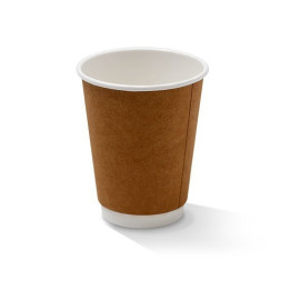 12oz Double Wall Coffee Cup KRAFT PE  500 pcs