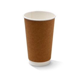 16oz Double Wall Coffee Cup KRAFT PE  500 pcs