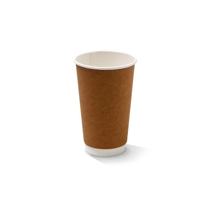 16oz Double Wall Coffee Cup KRAFT PE  500 pcs