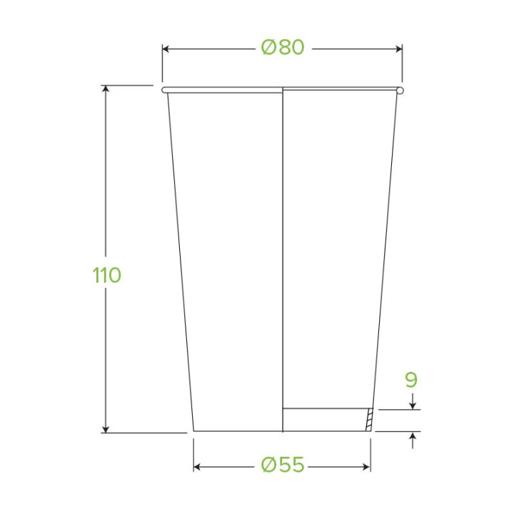 10oz Single Wall Kraft Coffee Cup - Ingeo Compostable