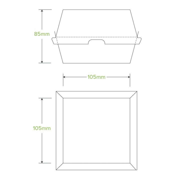 Burger Box - 105 x 105 x 85mm - FSC Certified - 250 pcs