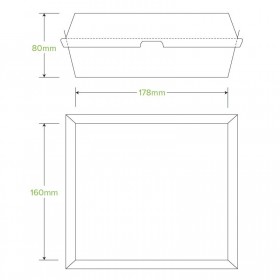 Dinner Box - 178 x 160 x 80mm - FSC Certified - 150 pcs
