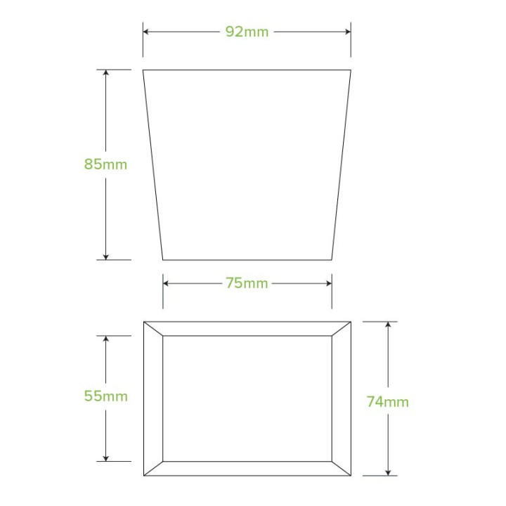 16oz Noodle Box - 75 x 55 x 85mm - FSC Certified - 500 pcs