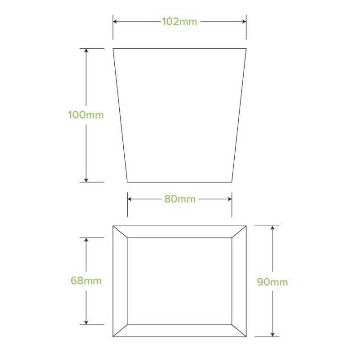 26oz Noodle Box - 80 x 68 x 100mm - FSC Certified - 500 pcs