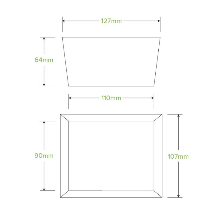 Small Takeaway Box - 110 x 90 x 64mm - FSC Certified - 200 pcs
