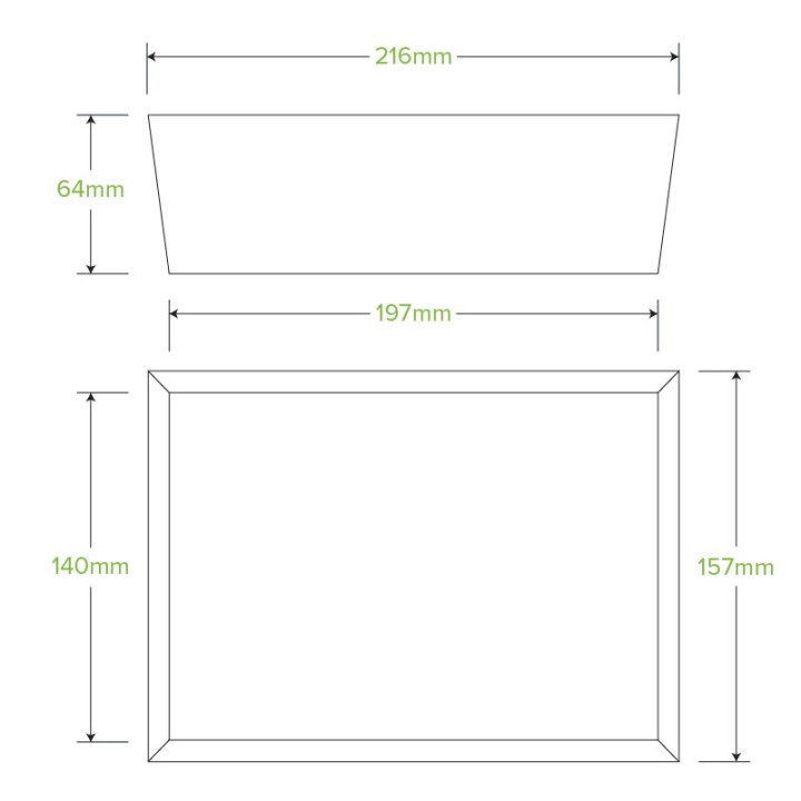 Large Takeaway Box - 197 x 140 x 64mm -FSC Certified - 200 pcs