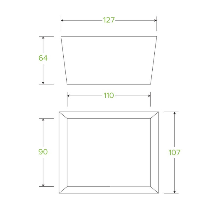 Small Takeaway Box with window - 110 x 90 x 64mm - FSC Certified - 200 pcs