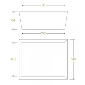 Noodle Boxs with window - 152 x 120 x 64mm - FSC Certified - 200 pcs