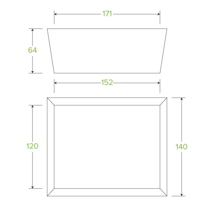 Noodle Boxs with window - 152 x 120 x 64mm - FSC Certified - 200 pcs