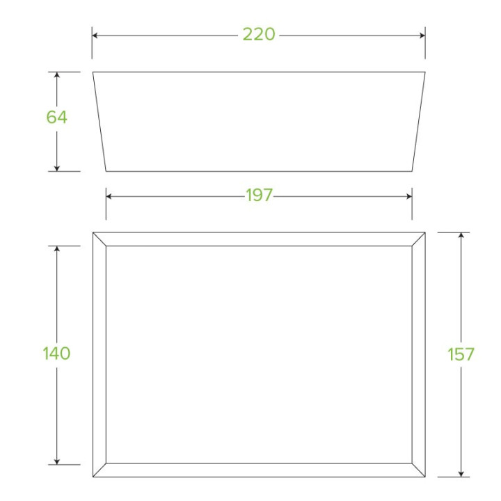 Large lunch box with window - 197 x 140 x 64mm - FSC Certified - 200 pcs
