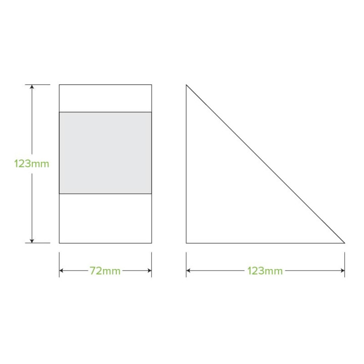 Sandwich Wedge Box with window - 123 x 72 x79mm - FSC Certified - 500 pcs
