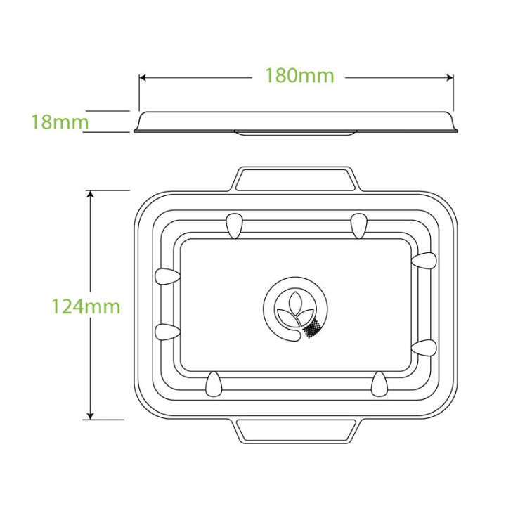Biodegradable Lids for 500 & 600ml Takeaway Box - NATURAL - 500 pcs