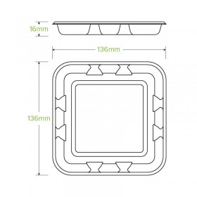 5x5" produce tray - natural  1000 pcs