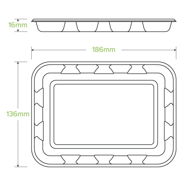 7x5" produce tray - natural  1000 pcs