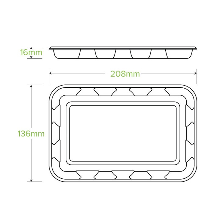 8x5" produce trays - natural  500 pcs
