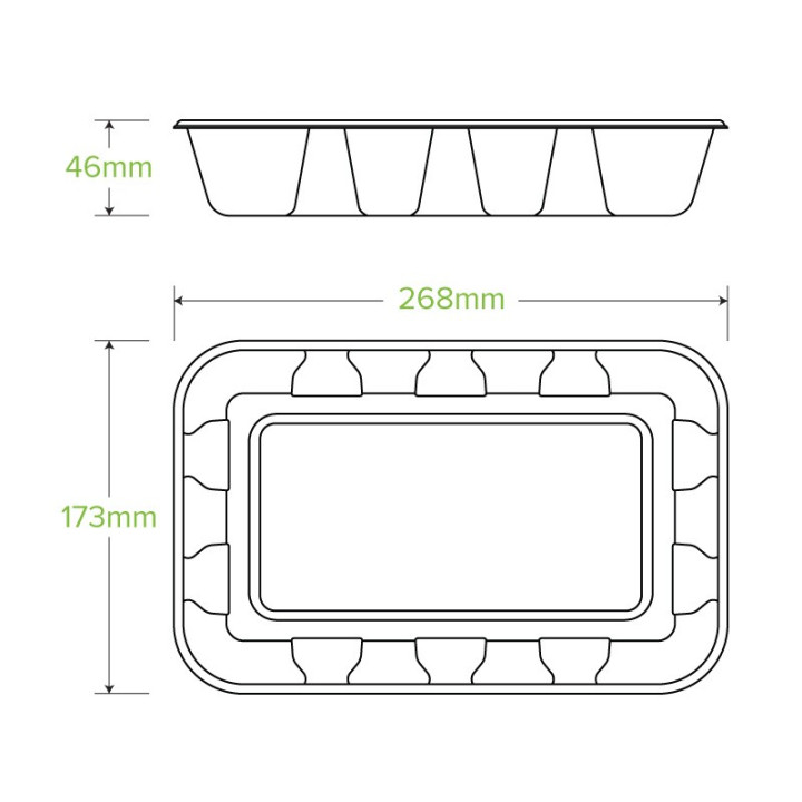 1kg produce tray - natural  500 pcs