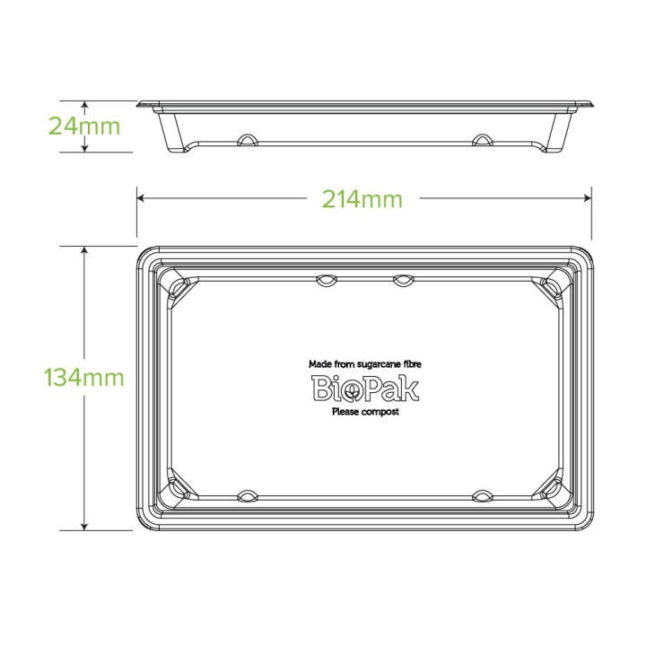 Biodegradable Sushi Tray Large  600 pcs