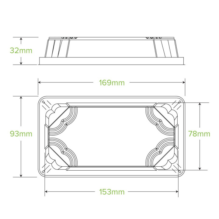 Clear PLA Sushi Tray Lid Small  600 pcs