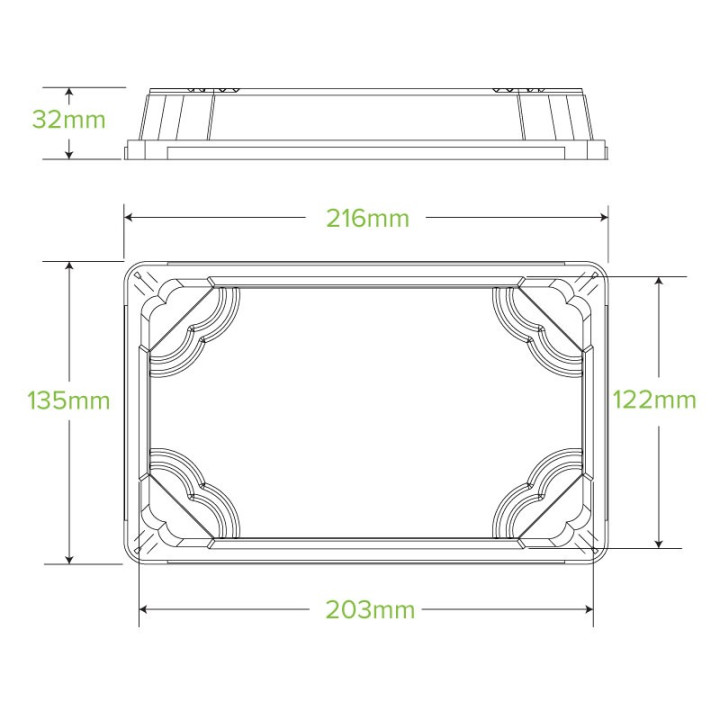 Clear PLA Sushi Tray Lid Large  600 pcs