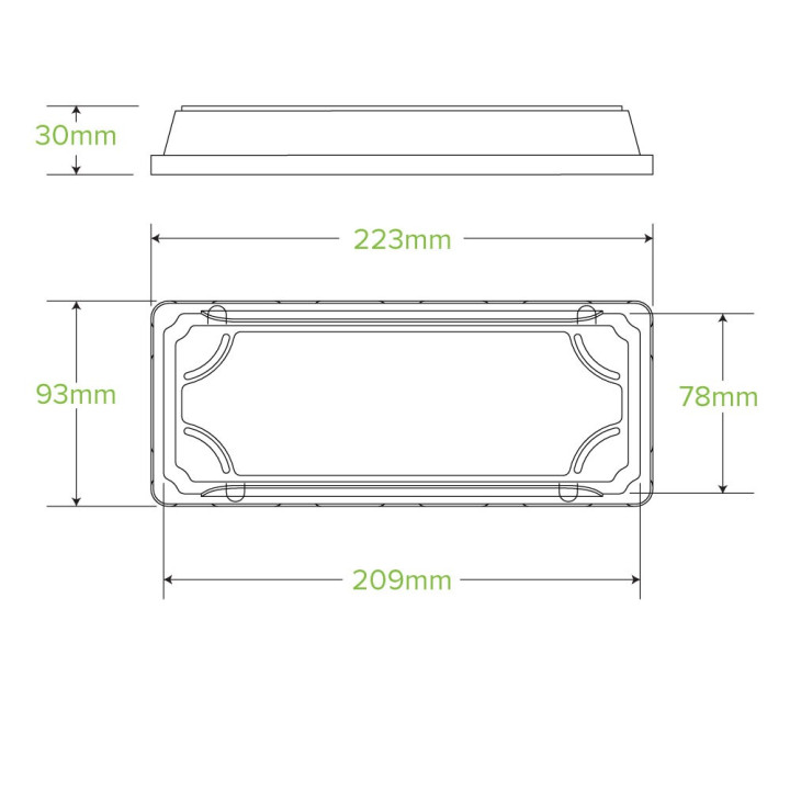Clear PLA Sushi Tray Lid Long  600 pcs