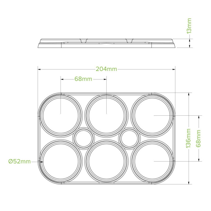 6 Beer Holder - Compostable Bagasse - Natural  500 pcs