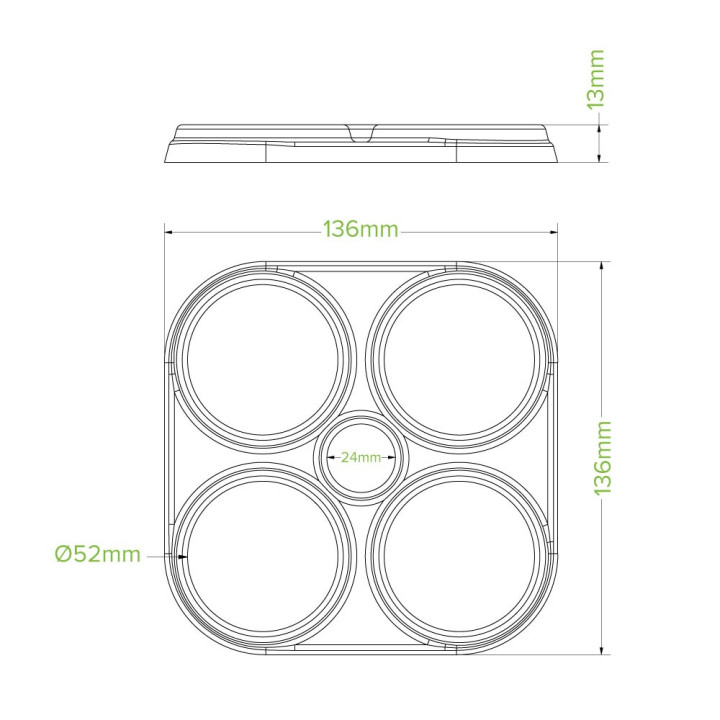4 Beer Holder - Compostable Bagasse - Natural  1000 pcs