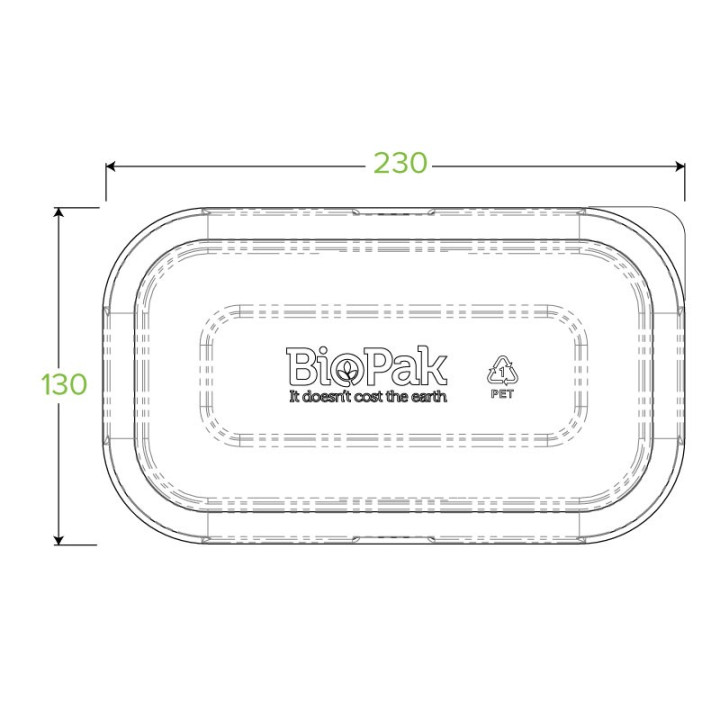PET Dome Lid for 750 & 1000ml Bases - Cold Use only  500 pcs