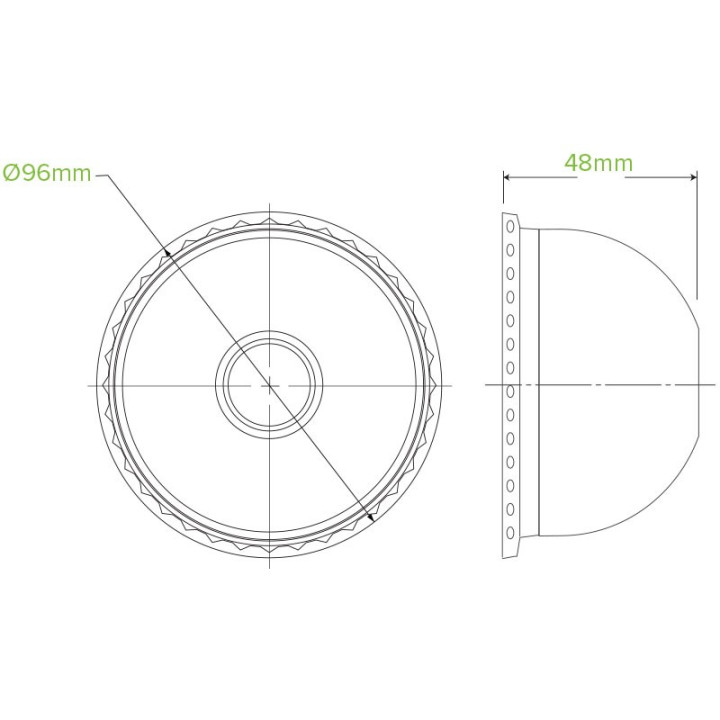 Dome Clear Bio Lid - Round-Hole - for 300-700ml Cups  1000 pcs