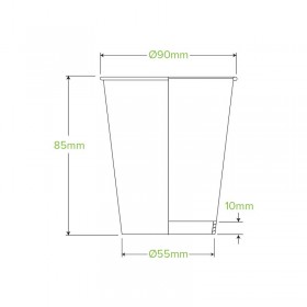 8oz (90mm) Single Wall Green Leaf Bio Coffee Cup  1000 pcs