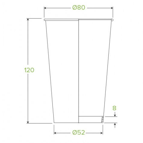 12oz Single Wall White Coffee Cup - Ingeo Compostable