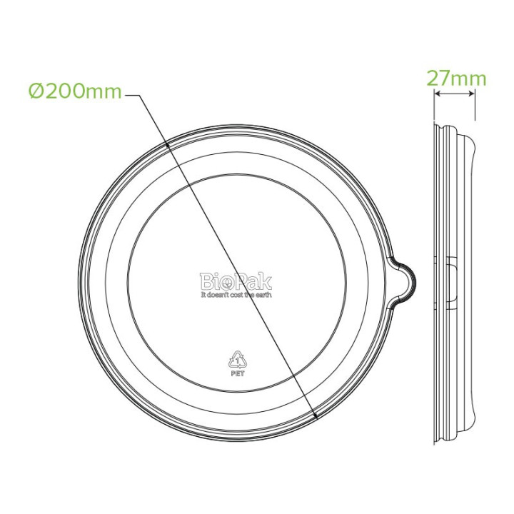 Clear PET Dome Lids suitable for Noodle, Soup or Salad Bowl for 24, 32, 40oz Bowls