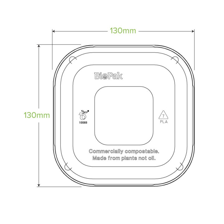 Bioplastic Dome Lid for 280 480 & 630ml Bases  600 pcs