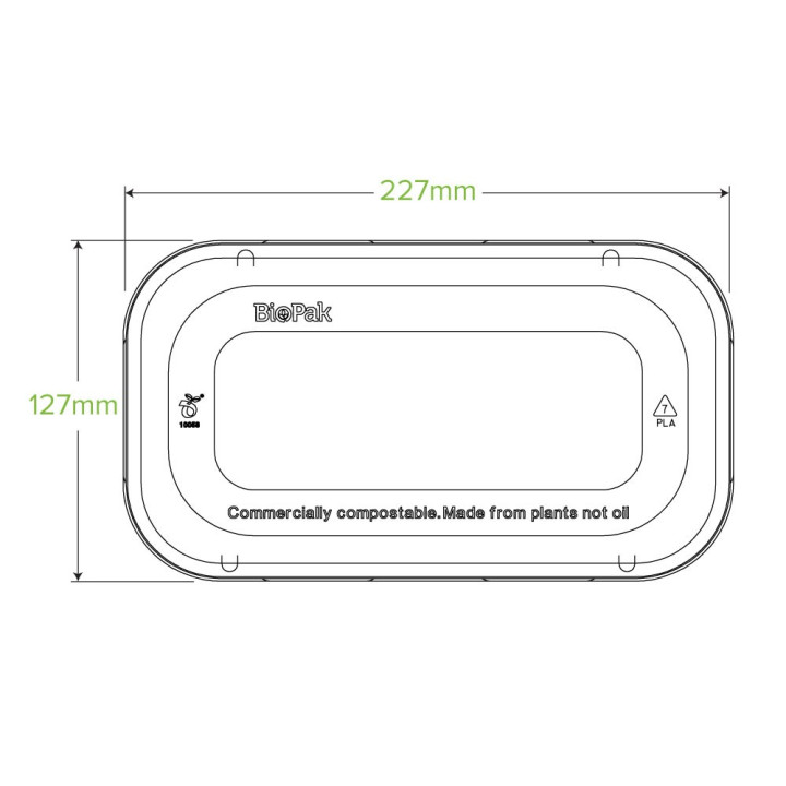 Bioplastic Dome Lid for 750 & 1000ml Bases  500 pcs
