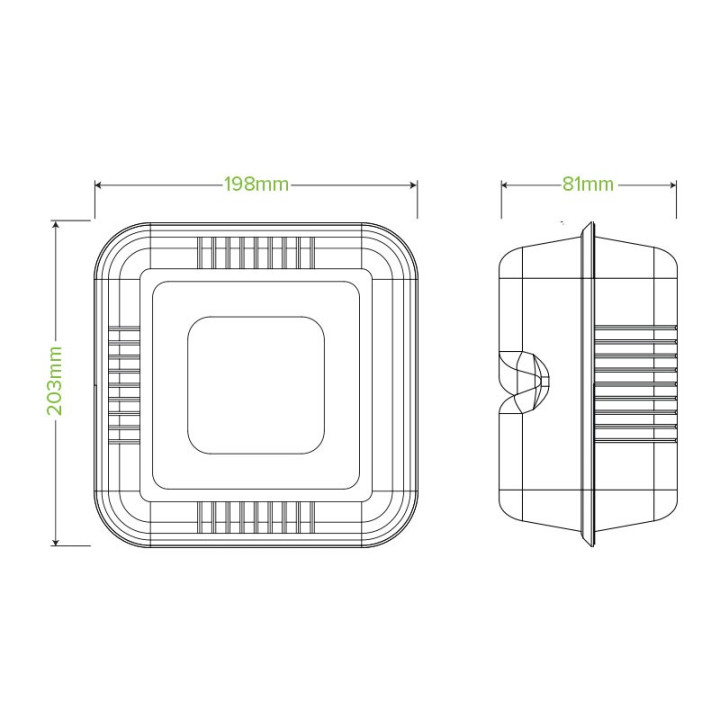 7.8x8x3" Clamshell Biodegradable White  200 pcs