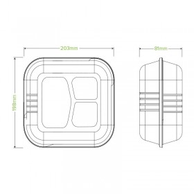 7.8x8x3" 3 Compartment Clamshell Bio White  200 pcs