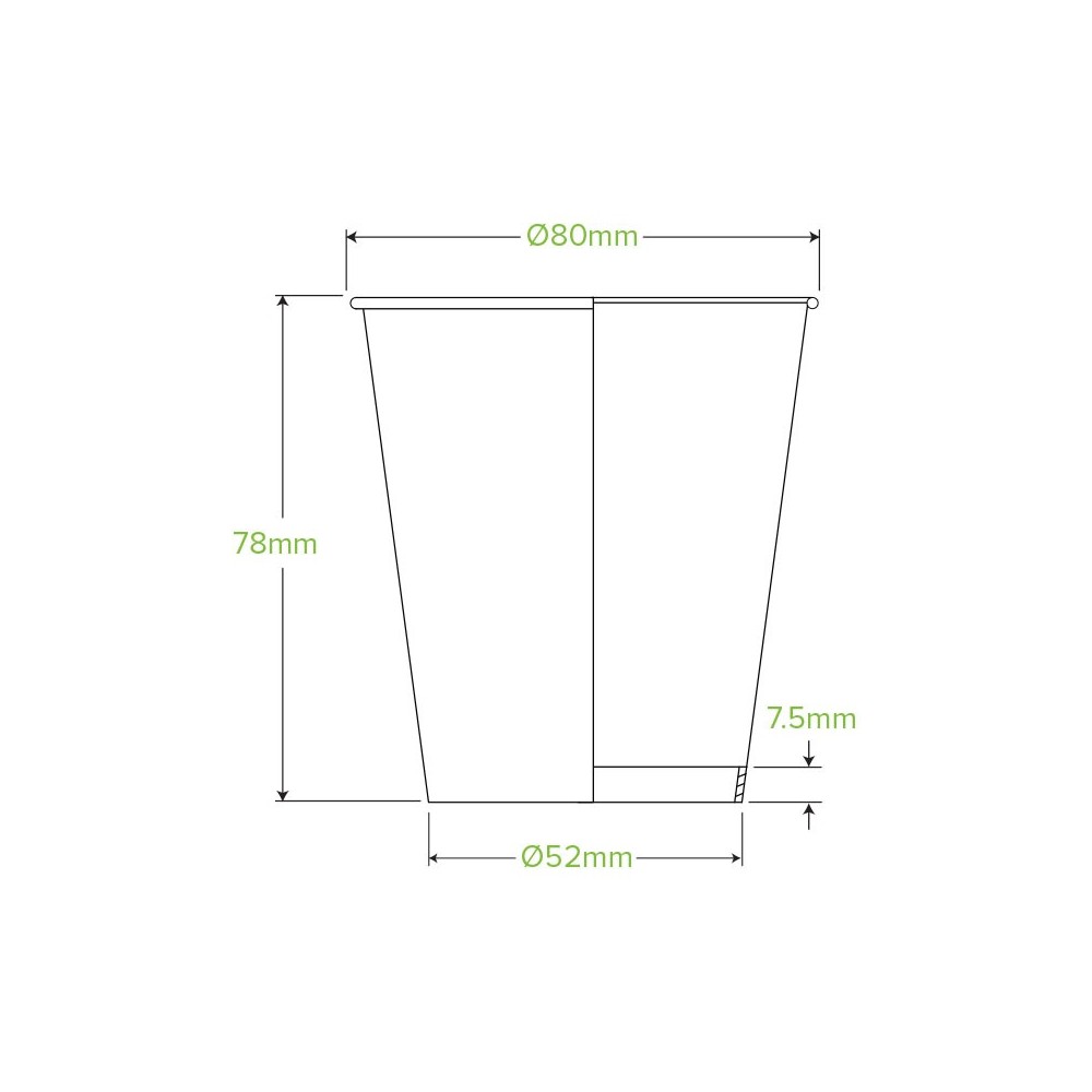 6oz Single Wall Bio Coffee Cup Leaf Kraft 1000 pcs